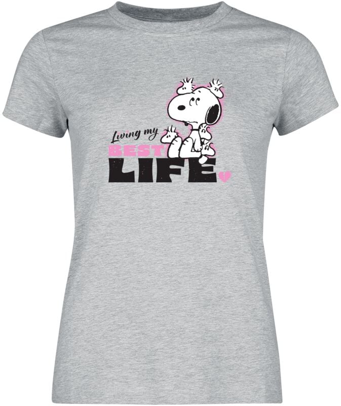 4250979873983 - Living My Best Life T-Shirt grau meliert in S