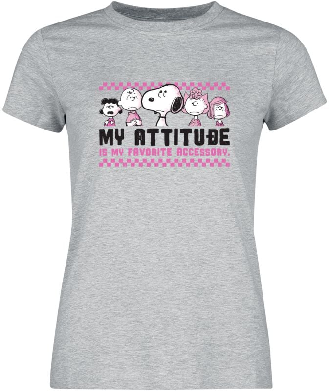 4250979874041 - My Attitube Is My Favorite T-Shirt grau meliert in S