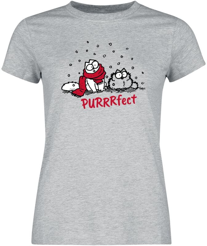 4250979874546 - Simons Cat Purrrfect T-Shirt grau meliert in S