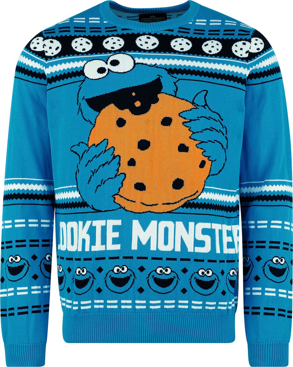 4250979875680 - Cookie Monster Weihnachtspullover multicolor in XXL