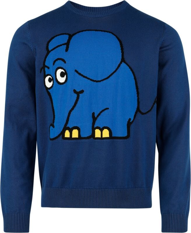 4250979875895 - Elefant Weihnachtspullover blau in S