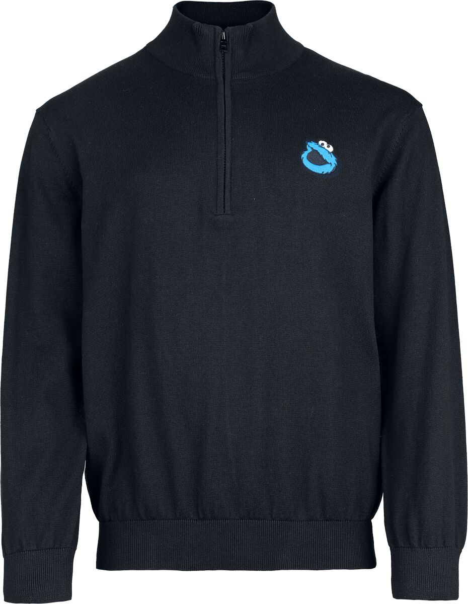 4250979877677 - Cookie Monster - Krümelmonster Strickpullover schwarz in XXL
