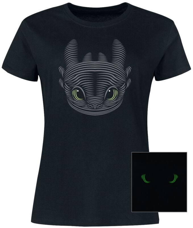 4250979878223 - Ohnezahn - Druck leuchtet im Dunkeln T-Shirt schwarz in XL
