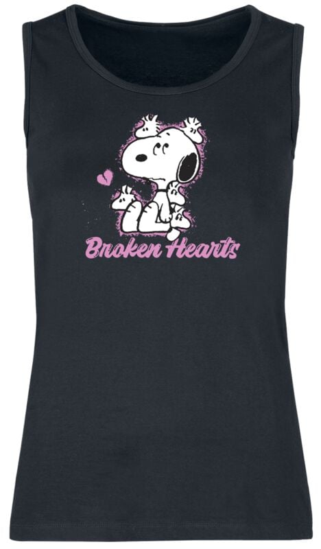 4250979880127 - Snoopy - Broken Hearts Tank-Top schwarz in XL 4250979880127 - Snoopy - Broken Hearts Tank-Top schwarz in XL