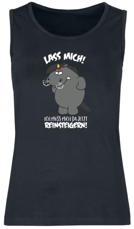4250979880288 - Grummeleinhorn - Lass mich! Ich muss mich da jetzt reinsteigern! Tank-Top schwarz in M 4250979880288 - Grummeleinhorn - Lass mich! Ich muss mich da jetzt reinsteigern! Tank-Top schwarz in M