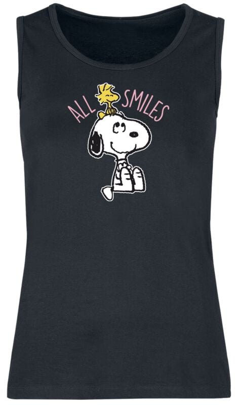 4250979880349 - Snoopy And Woodstock - All Smiles Tank-Top schwarz in M 4250979880349 - Snoopy And Woodstock - All Smiles Tank-Top schwarz in M