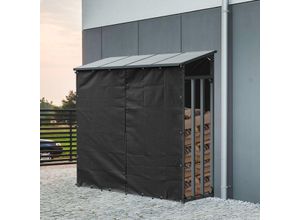 4251001829572 - Brennholzlagerabdeckung Wetterschutz für Kaminholz outdoor Schutzhülle 185x185x70cm