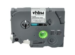 4251004644035 - Schriftband-Kassette kompatibel mit Brother P-Touch 1000BTS 1000-Serie 1000-Serie 1005BTS Etiketten-Drucker 12mm Weiß auf Transparent - Vhbw