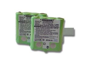 4251004652030 - Vhbw - 2x Ni-MH Akku Set 700mAh (48V) kompatibel mit Funkgerät Walkie Talkie DeTeWe Outdoor pmr 8000 Simvalley WT-100 Ersatz für LH060-3A44C4BT