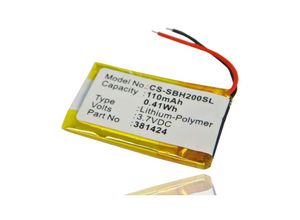 4251004662398 - vhbw Li-Polymer Akku 110mAh (37V) kompatibel mit Handy Smartphone Telefon Sony SBH-20 Ersatz für 381424 AHB441623