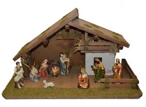 4251020710370 - Krippe ALFRED KOLBE Krippenstall Weihnachtskrippen braun für 13 cm Figuren