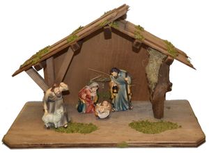 4251020712336 - Krippe ALFRED KOLBE Krippenstall Weihnachtskrippen braun für 15 cm Figuren