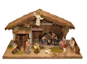 4251020760399 - Krippe ALFRED KOLBE Krippenstall braun B50cm H27cm T25cm Holzwerkstoff Weihnachtskrippen mit 95 cm Poly-Figuren 13tlg 4251020760399 - Krippe ALFRED KOLBE Krippenstall braun B50cm H27cm T25cm Holzwerkstoff Weihnachtskrippen mit 95 cm Poly-Figuren 13tlg