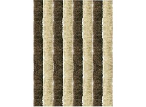 4251028118703 - Arsvita - Flauschvorhang 90x200cm ( Beige-Braun ) perfekter Insekten- und Sichtschutz für Ihre Balkon- und Terrassentür viele Farben - Unistreifen