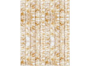 4251028118826 - Flauschvorhang 90x220cm ( Meliert Beige Weiß ) perfekter Insekten- und Sichtschutz für Ihre Balkon- und Terrassentür viele Farben - Meliert beige