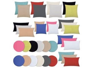 4251028139890 - Bestlivings - Kissenhülle ( 100 Größen und Farben ) mit und ohne Füllkissen Serie Ellen Kissenbezug Dekokissen Auswahl 40cm rund mit Füllung rot