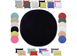 4251028140032 - Kissenhülle ( 100 Größen und Farben ) mit und ohne Füllkissen Serie Ellen Kissenbezug Dekokissen Auswahl 50cm rund mit Füllung schwarz - black