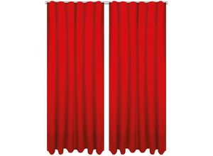 4251028151304 - Bestlivings - Dekoschal Ellen mit Universalband 2er Pack inkl Raffhalter & Raffhaken Größe 140 x 145cm Farbe rot - kaminrot - Rot