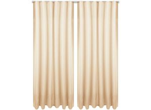 4251028151496 - Dekoschal Ellen mit Universalband 2er Pack inkl Raffhalter & Raffhaken Größe 140 x 175cm Farbe beige - creme - Beige