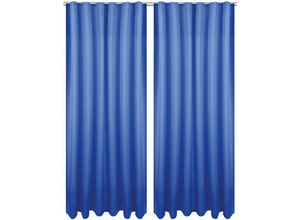 4251028151519 - Bestlivings - Dekoschal Ellen mit Universalband 2er Pack inkl Raffhalter & Raffhaken Größe 140 x 245cm Farbe blau - royalblau - Blau