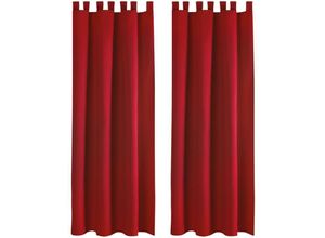 4251028151915 - Bestlivings - 2er Set Dekoschal mit Schlaufe inkl Raffhalter & Haken rot in 140x245 cm - Rot