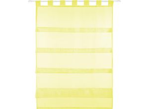 4251028172149 - Bestlivings - gelbe Bistrogardine Transparent mit Schlaufen in 80x110 cm ( BxL ) in vielen Varianten erhältlich - Gelb