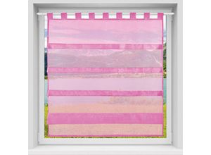 4251028172415 - Bestlivings - pinke Bistrogardine Transparent mit Schlaufen in 100x110 cm ( BxL ) in vielen Varianten erhältlich - Pink