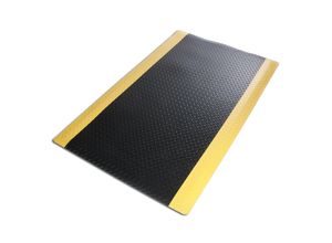 4251041609646 - Floordirekt - Anti-Ermüdungsmatte HeavyDuty Diamond Schwarz-gelb 60 x 90 cm - Schwarz Gelb