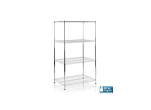 4251041643909 - Mammut - Metallregal Everest Verchromt 4 Böden 90 x 45 x 160 cm - Silber