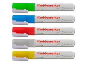 4251041676204 - Floordirekt - Kreidemarker 5er-Set Verschiedene Farben - Bunt