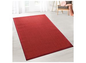 4251041682465 - Floordirekt - Sisal-Teppich Amazonas Rot Mit Bordüre 70 x 130 cm - Rot