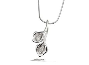 4251043753767 - Anhänger mit Kette 925 - Sterling Silber Zirkonia weiß 45cm Matt Glanz