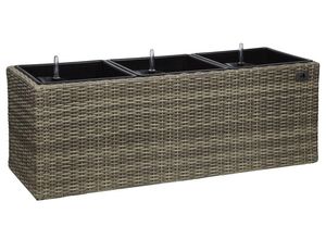 4251083901234 - Pflanzkübel Polyrattan 102 x 36 x 36 cm für Innen und Außen Bewässerungssystem naturfarben