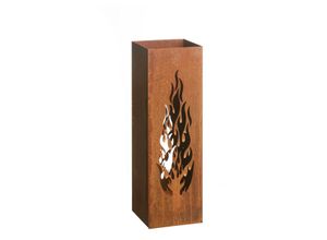 4251083905416 - Feuersäule16 x 16 x 50 cm Design Flammen Edelrost