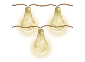 4251083909926 - Amare Retro-Lichterkette Mikrodraht 10 m 130 LEDs 26 Glühbirnen IP44 und Timerfunktion