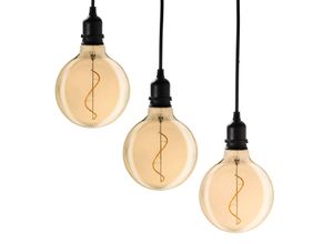 4251083910090 - 3er Set Glaskugel Glow gold mit Netzstecker