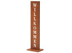 4251083911943 - Amare Standschild Willkommen 20 x 15 x 72 cm rostfarben