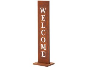 4251083911974 - Amare Standschild Welcome 20 x 15 x 72 cm rostfarben