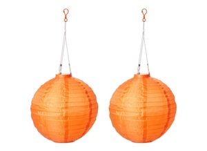 4251083915620 - Solar Lampion XXL 2er Set rund orange Ø ca 30 cm mit 1 warmweißen LED