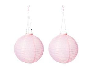 4251083915644 - Solar Lampion XXL 2er Set rund pinkØ ca 30 cm mit 1 warmweißen LED