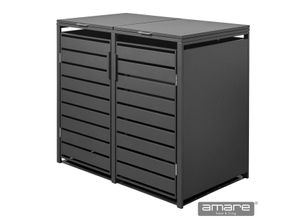 4251083917006 - AMARE Mülltonnenbox Series doppelt für Zwei 120l 240l Mülltonnen Anthrazit