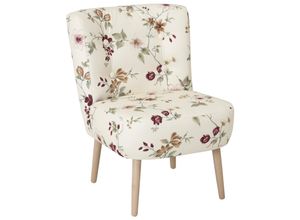 4251094810860 - lovingHome® Sessel Fiola floral Blume Polstersessel Stuhl Relaxsessel Füße Buche natur mittlere Sitzhärte