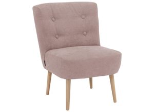 4251094810921 - lovingHome® Sessel Fiola Velours rosé Polstersessel Stuhl Relaxsessel Füße Buche natur mittlere Sitzhärte