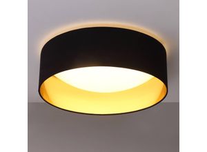 4251096513301 - Lindby - Stoff-Deckenlampe Coleen in Schwarz innen gold - Schwarz gold weiß