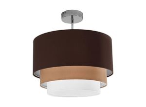 4251096525823 - Lindby - Stoff in drei Lagen - die Deckenlampe Jayda - dunkelbraun braun weiß silber