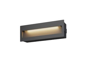 4251096526080 - Lucande - LED-Wandeinbauleuchte Loya eckig dunkelgrau außen - dunkelgrau klar