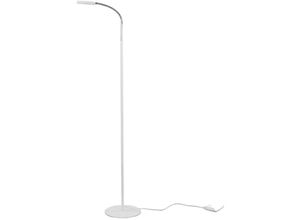 4251096529449 - LED-Stehlampe Milow weiß 140 cm hoch Fußschalter - weiß chrom - Lindby