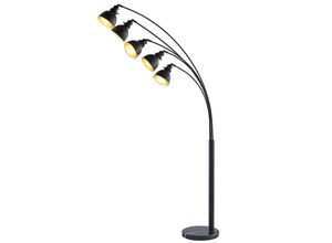 4251096529838 - Lindby - Fünfflammige Stehlampe Lira in Schwarz und Gold - Schwarz gold