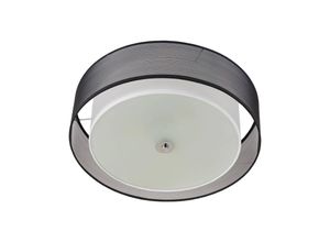 4251096530445 - Lindby Tobia Stoffdeckenlampe Organza schwarz - Schwarz weiß chrom