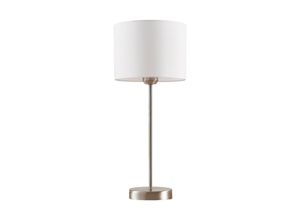 4251096539981 - Lindby - Weiße Tischlampe Annatina mit Stoffschirm - weiß nickel satiniert